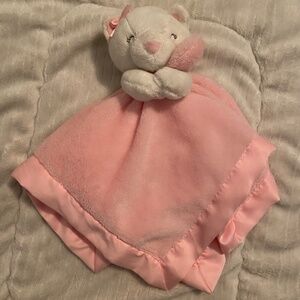 Carter's Kitty Cat Pink White Bow Satin Plush Baby Security Blanket Lovey